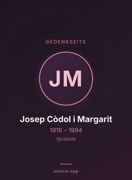 Gedenkportrait von Josep Còdol i Margarit