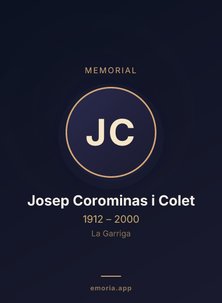 Memorial portrait of Josep Corominas i Colet