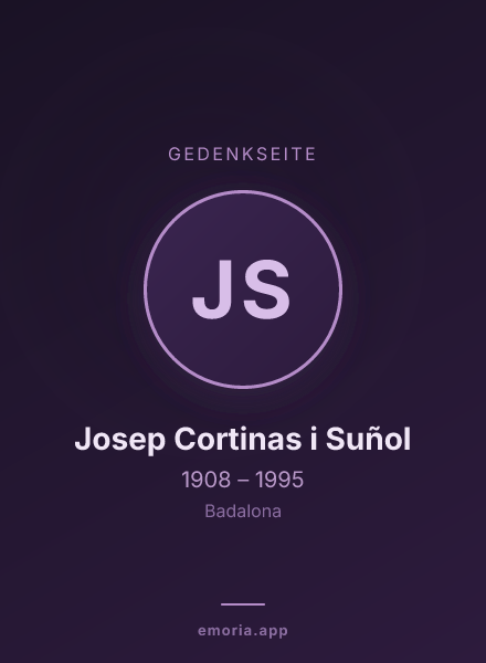 Gedenkportrait von Josep Cortinas i Suñol