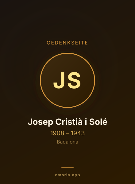 Gedenkportrait von Josep Cristià i Solé