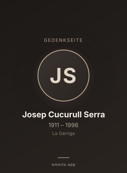 Gedenkportrait von Josep Cucurull Serra