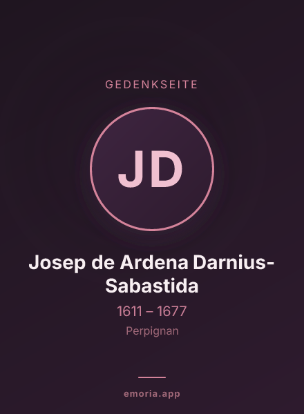 Gedenkportrait von Josep de Ardena Darnius-Sabastida