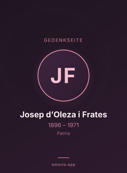 Gedenkportrait von Josep d’Oleza i Frates