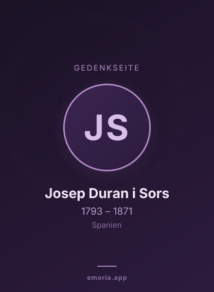 Gedenkportrait von Josep Duran i Sors