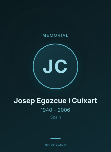 Memorial portrait of Josep Egozcue i Cuixart