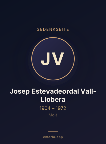 Gedenkportrait von Josep Estevadeordal Vall-Llobera