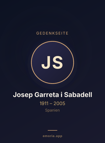 Gedenkportrait von Josep Garreta i Sabadell