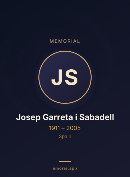 Memorial portrait of Josep Garreta i Sabadell