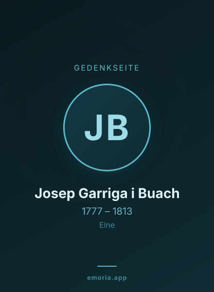 Gedenkportrait von Josep Garriga i Buach