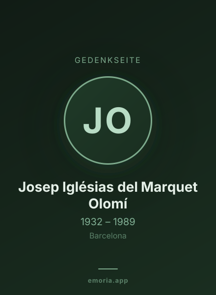 Gedenkportrait von Josep Iglésias del Marquet Olomí