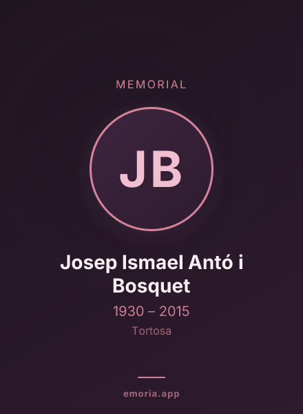 Memorial portrait of Josep Ismael Antó i Bosquet