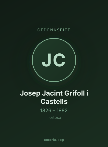 Gedenkportrait von Josep Jacint Grifoll i Castells