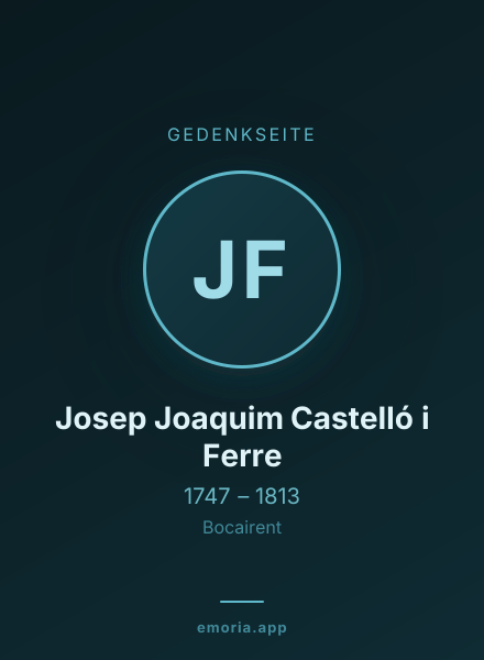 Gedenkportrait von Josep Joaquim Castelló i Ferre