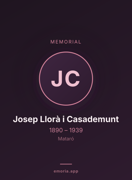 Memorial portrait of Josep Llorà i Casademunt