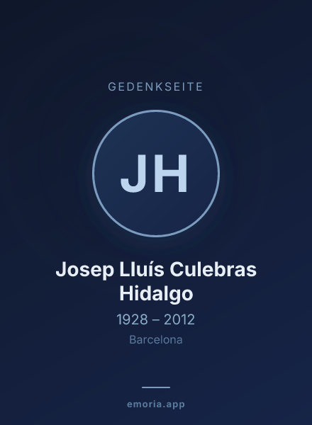Gedenkportrait von Josep Lluís Culebras Hidalgo