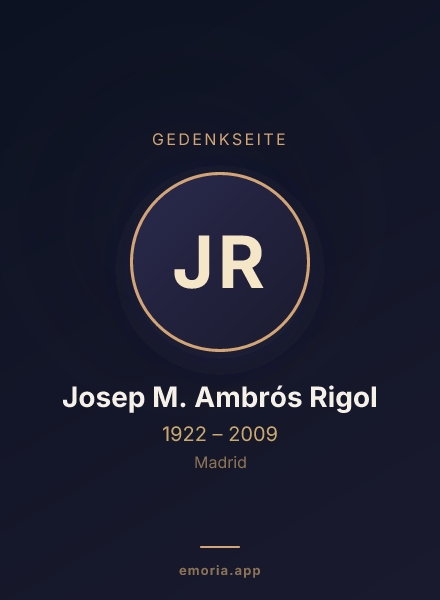 Gedenkportrait von Josep M. Ambrós Rigol