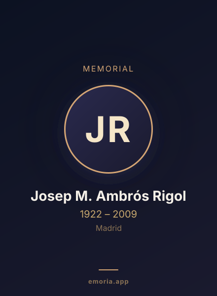 Memorial portrait of Josep M. Ambrós Rigol