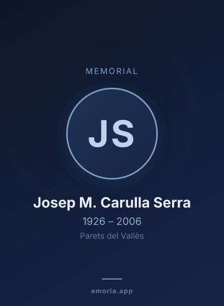 Memorial portrait of Josep M. Carulla Serra