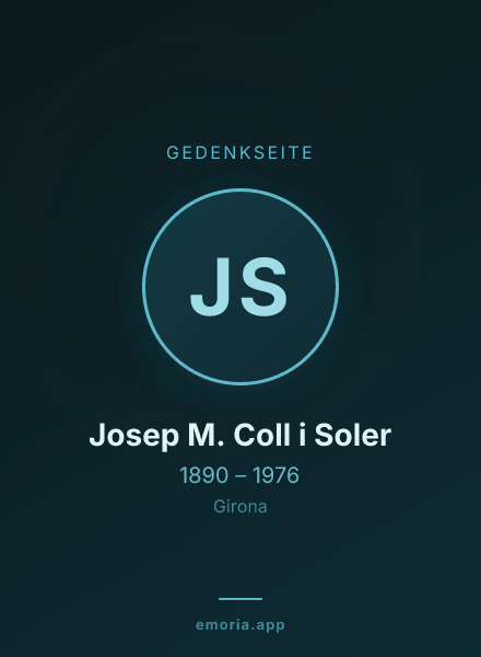 Gedenkportrait von Josep M. Coll i Soler