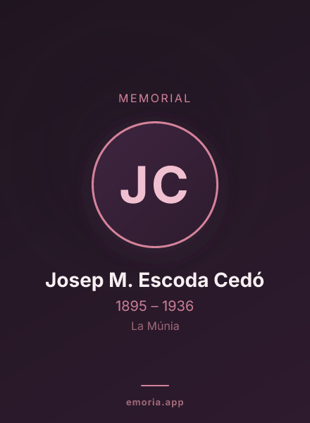 Memorial portrait of Josep M. Escoda Cedó