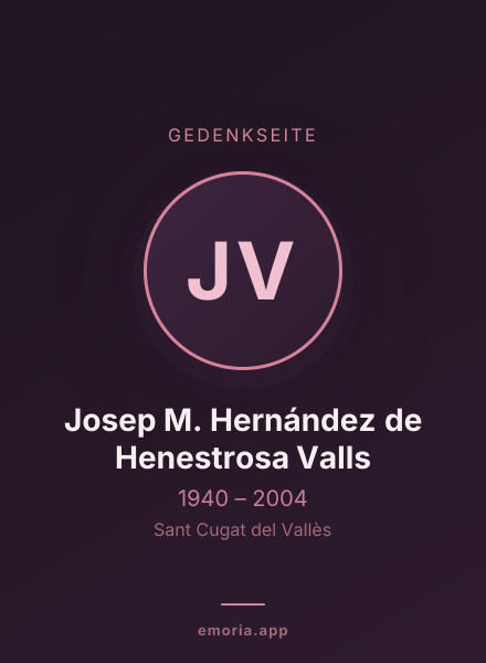Gedenkportrait von Josep M. Hernández de Henestrosa Valls
