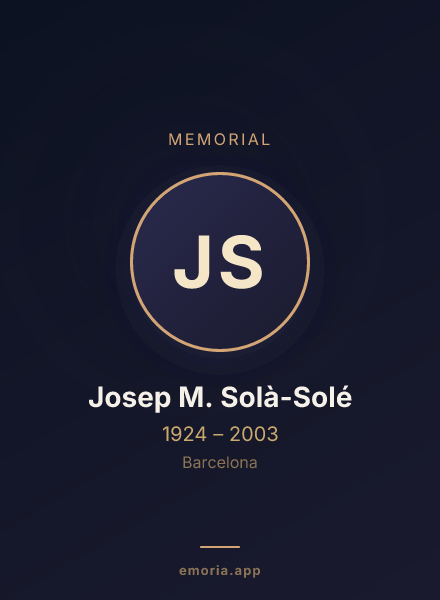 Memorial portrait of Josep M. Solà-Solé