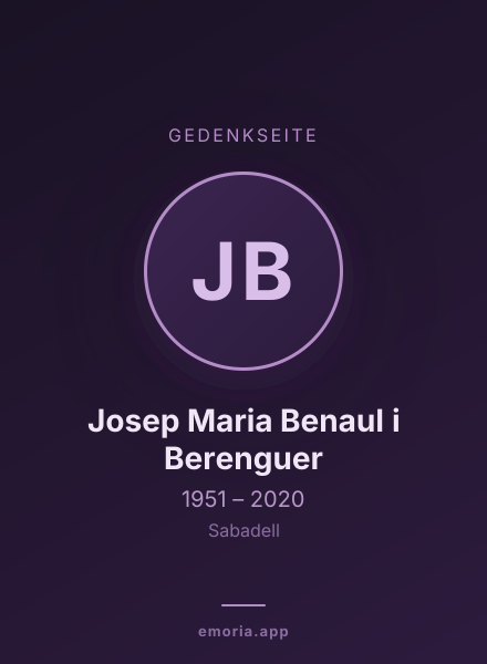 Gedenkportrait von Josep Maria Benaul i Berenguer