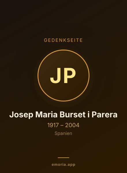 Gedenkportrait von Josep Maria Burset i Parera