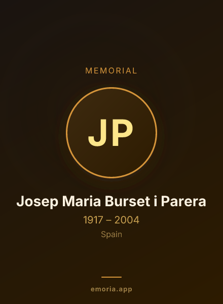 Memorial portrait of Josep Maria Burset i Parera