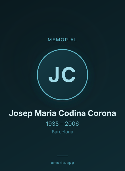 Memorial portrait of Josep Maria Codina Corona
