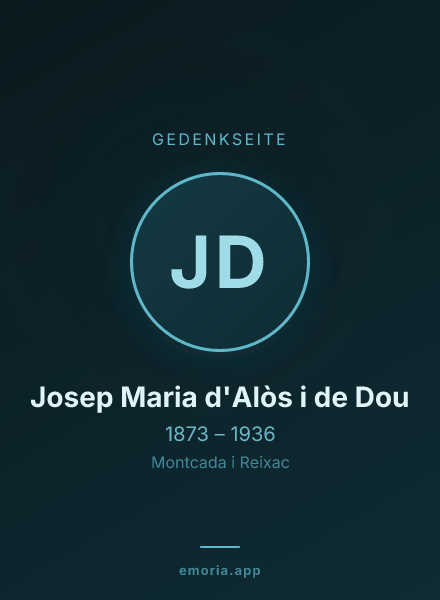 Gedenkportrait von Josep Maria d'Alòs i de Dou