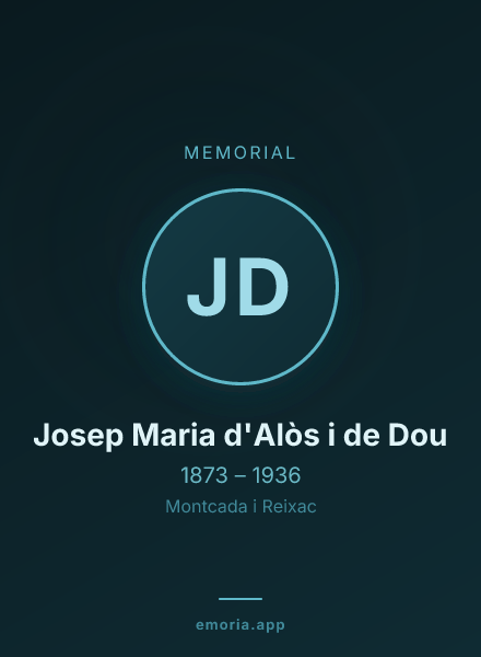 Memorial portrait of Josep Maria d'Alòs i de Dou