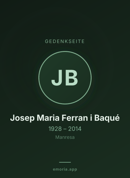 Gedenkportrait von Josep Maria Ferran i Baqué