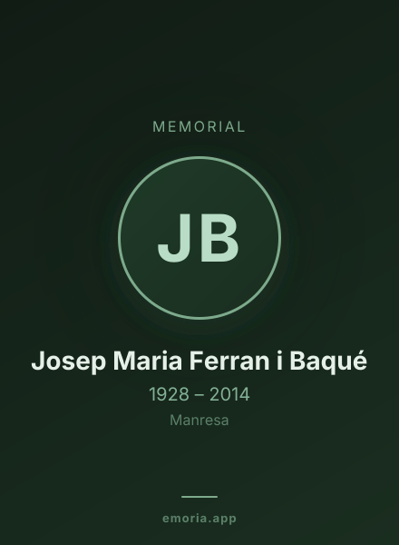 Memorial portrait of Josep Maria Ferran i Baqué