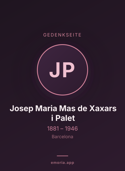 Gedenkportrait von Josep Maria Mas de Xaxars i Palet