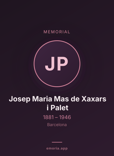 Memorial portrait of Josep Maria Mas de Xaxars i Palet