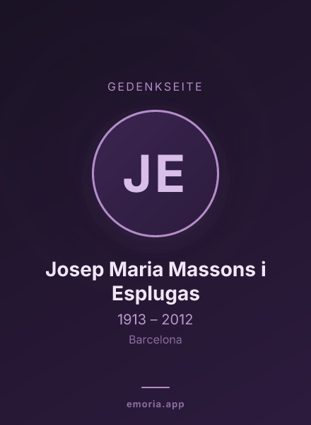 Gedenkportrait von Josep Maria Massons i Esplugas