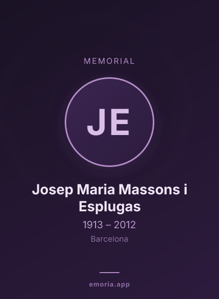 Memorial portrait of Josep Maria Massons i Esplugas