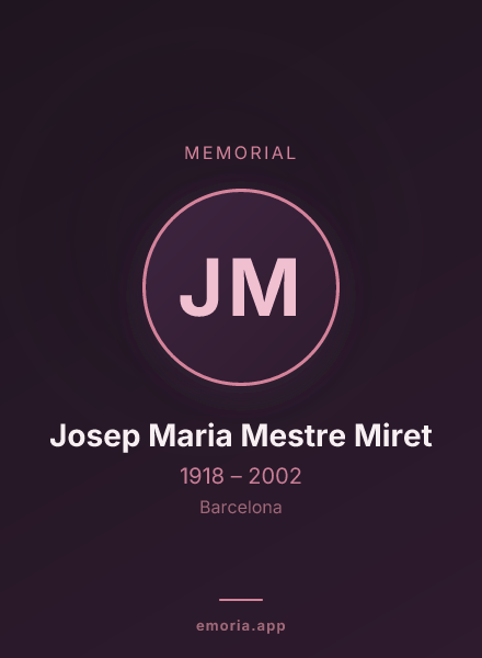 Memorial portrait of Josep Maria Mestre Miret