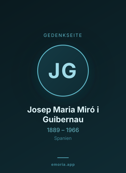 Gedenkportrait von Josep Maria Miró i Guibernau