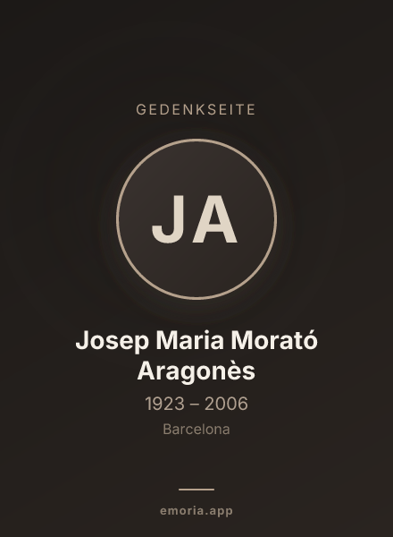 Gedenkportrait von Josep Maria Morató Aragonès