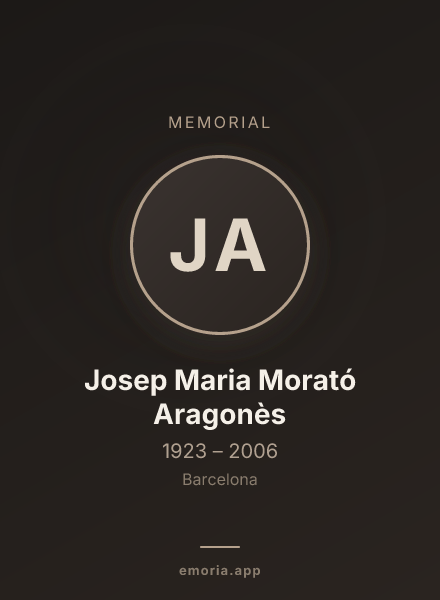Memorial portrait of Josep Maria Morató Aragonès