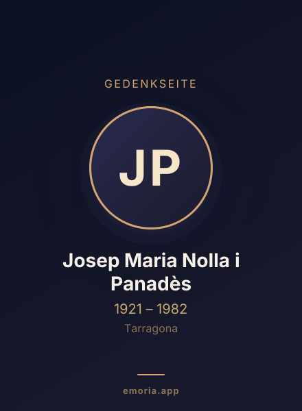 Gedenkportrait von Josep Maria Nolla i Panadès