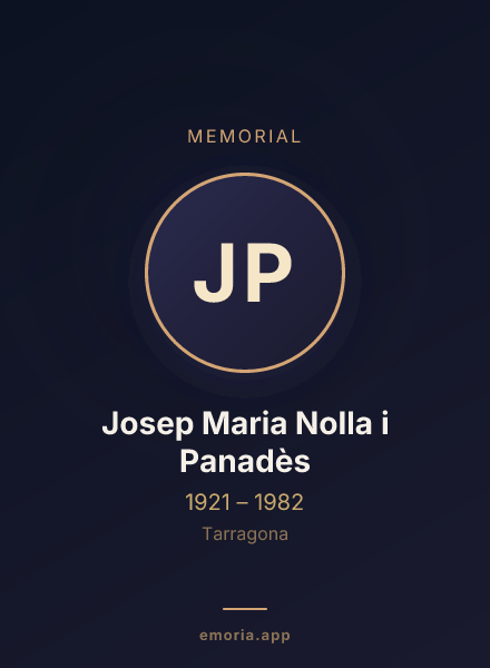 Memorial portrait of Josep Maria Nolla i Panadès