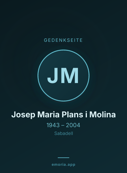 Gedenkportrait von Josep Maria Plans i Molina