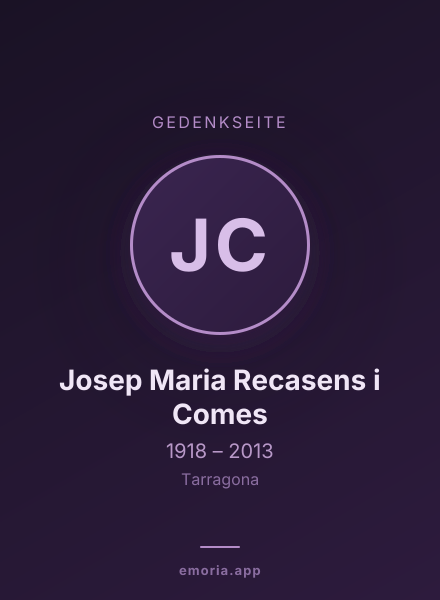 Gedenkportrait von Josep Maria Recasens i Comes