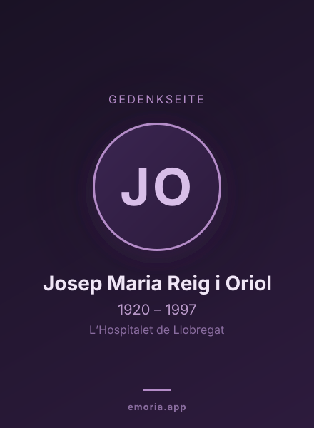 Gedenkportrait von Josep Maria Reig i Oriol