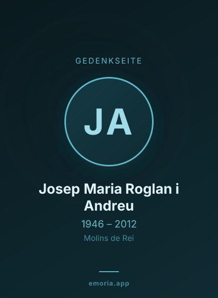 Gedenkportrait von Josep Maria Roglan i Andreu