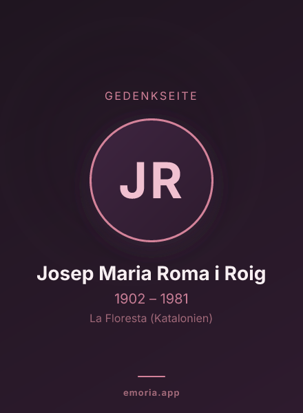 Gedenkportrait von Josep Maria Roma i Roig