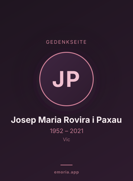 Gedenkportrait von Josep Maria Rovira i Paxau